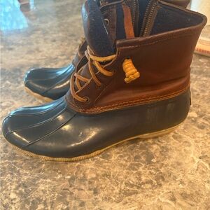 Sperry Duck Boots - Brown and Navy, Size 9